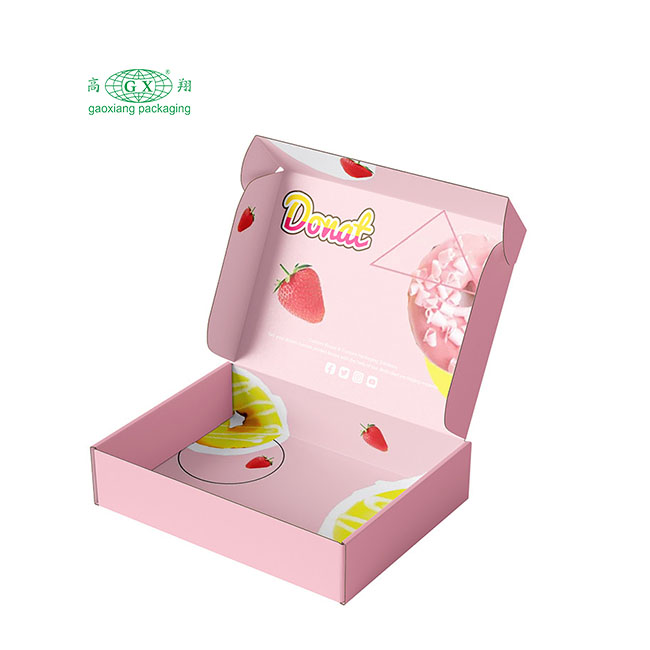 Groothandel op maat gemaakte roze bakkerij cake donuts en koekjes donut verpakking gepersonaliseerde dozen