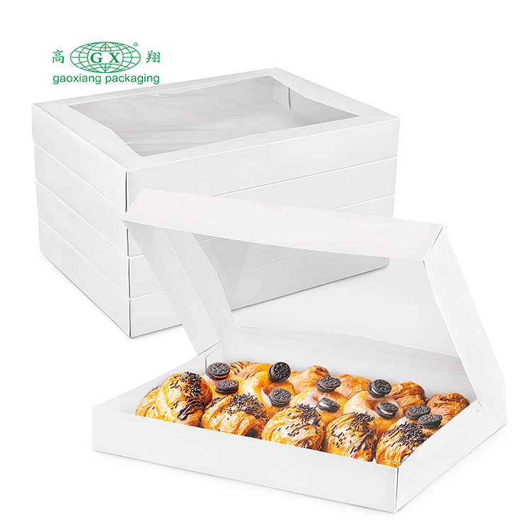 Hot selling op maat gemaakte opvouwbare donuts broodverpakking papieren dozen met logo