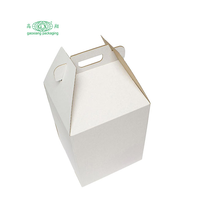 Witte kartonnen wegwerp hoge caddy 2- of 3-laags taartdoos met vensterdoos met handvat