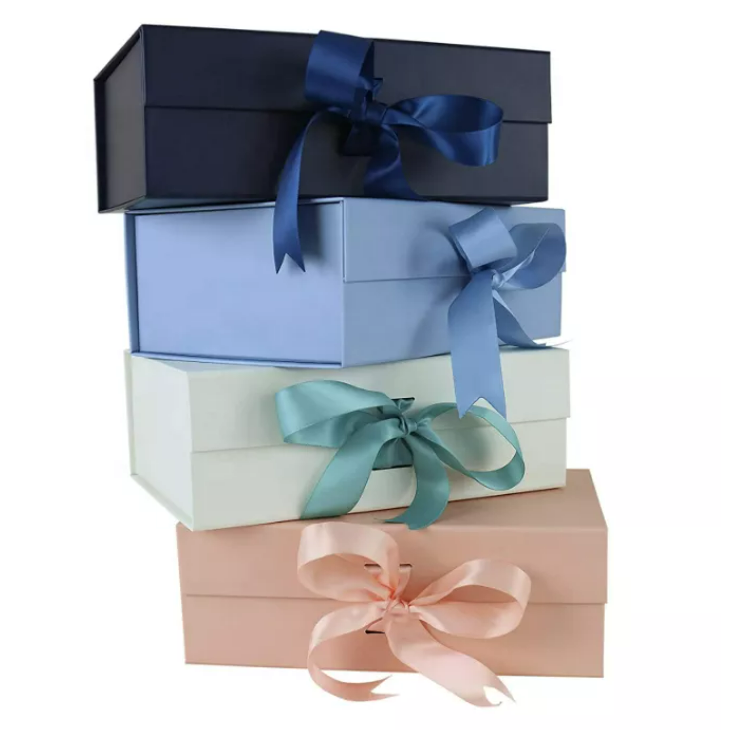 Private label luxe kartonnen lint zwart marmeren geschenkdoos op maat gemaakte haarverpakkingsdoos