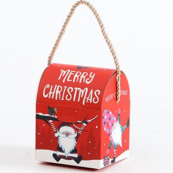 Aangepaste groothandel creatieve kerstcadeau opvouwbare handtas kerst appel papieren zak