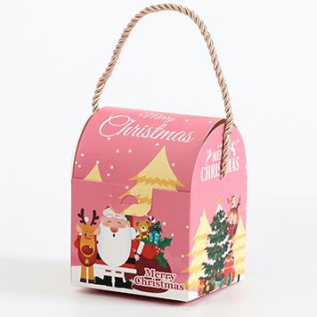 Aangepaste groothandel creatieve kerstcadeau opvouwbare handtas kerst appel papieren zak