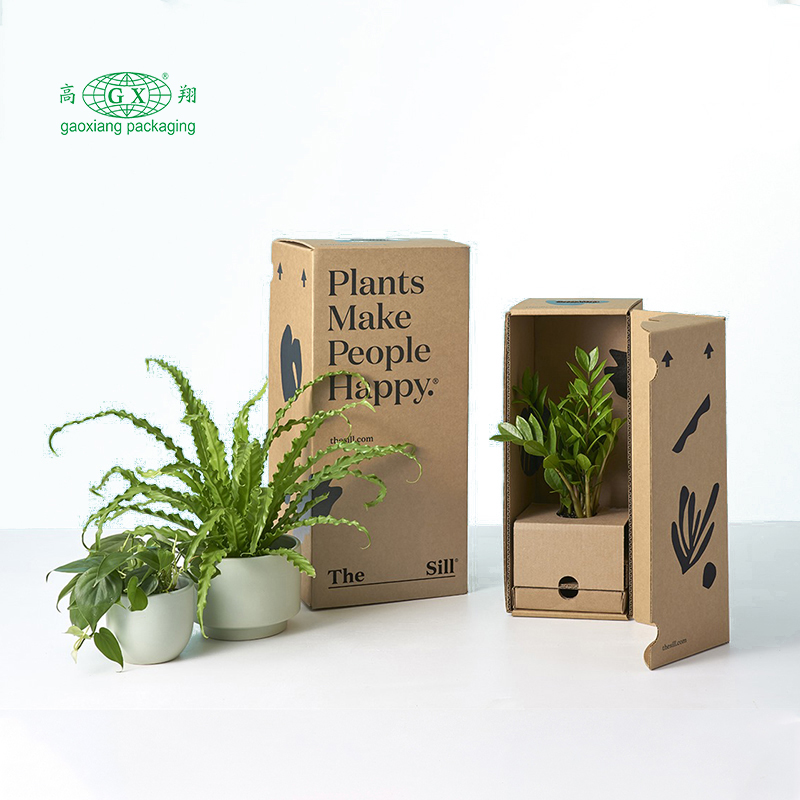 Aangepaste gepersonaliseerde recyclebare gegolfde platte planten bloemen papieren doosverpakking