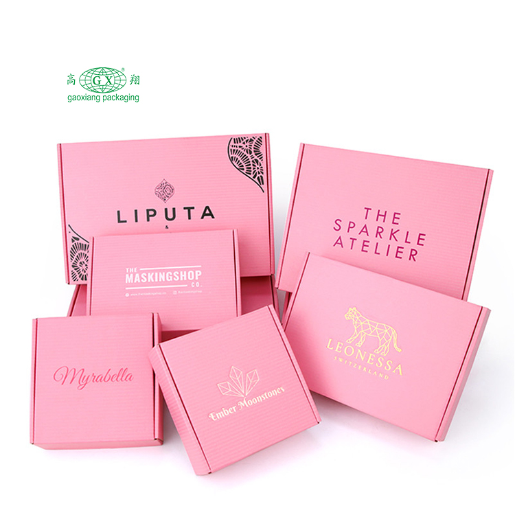 Groothandel op maat gemaakt logo roze bruin zwart wit klein groot verzending logistiek verpakking sieraden cadeau kartonnen kraftpapier dozen