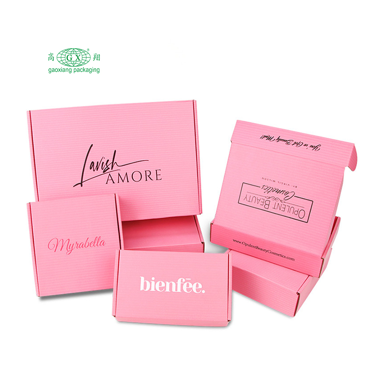 Aangepast logo meervoudig gebruik roze papieren kartonnen golfkartonnen verzenddozen verpakking
