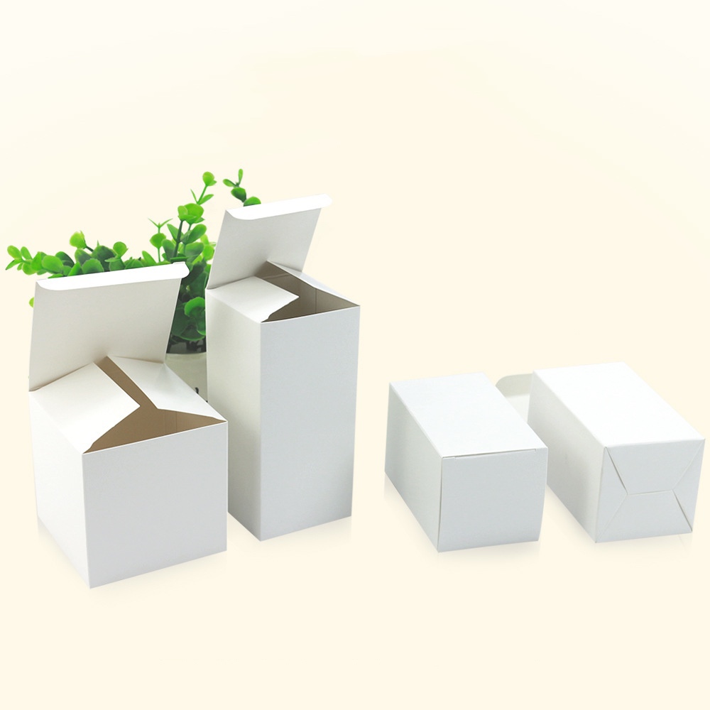 Aangepaste productverpakking kleine witte doosverpakking gewone doos