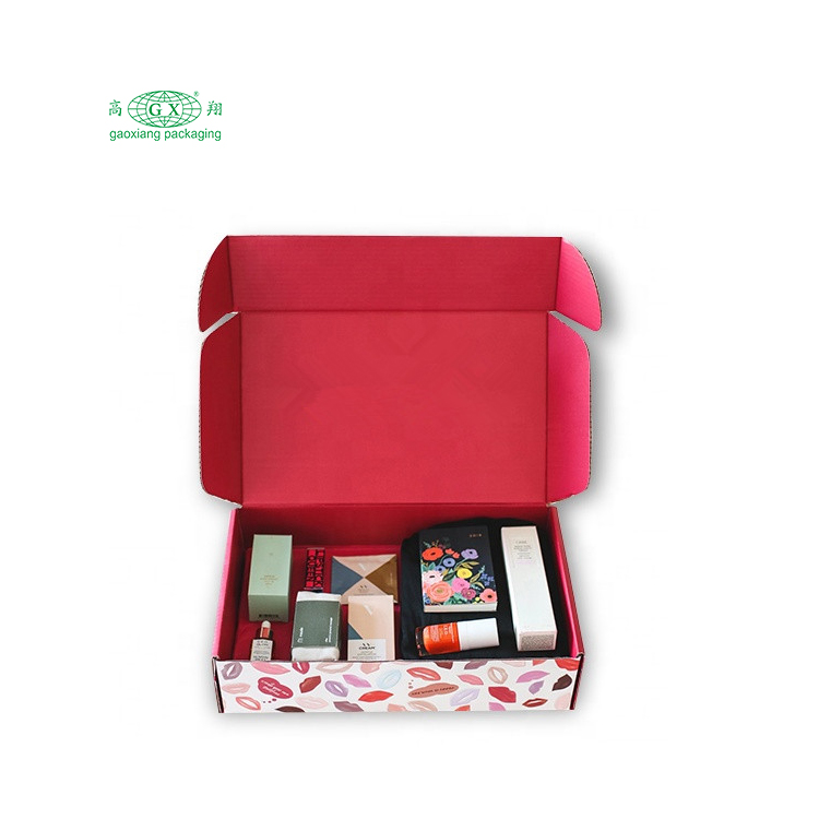 Op maat bedrukte e-commerce mailing cosmetische make-up schoonheidsdoos geschenkkleding verpakking golfkartonnen verzenddozen aangepaste logo pr-doos