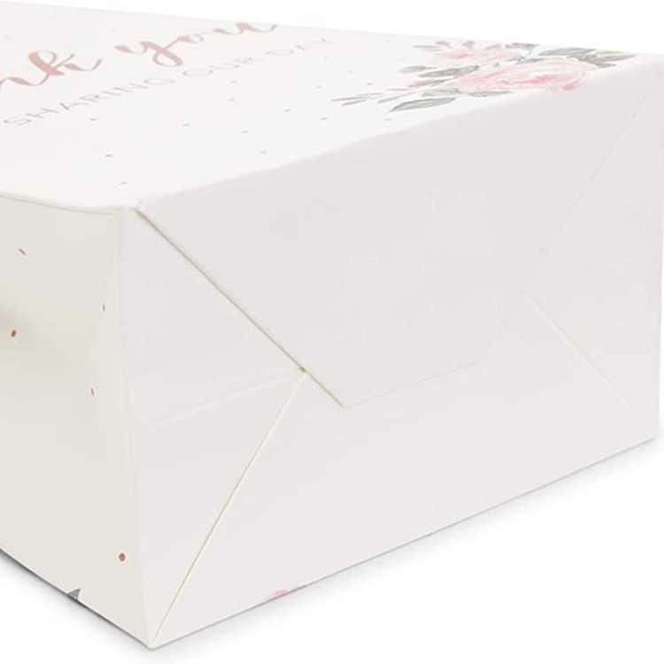 Groothandel hoogwaardige dank u op maat gemaakte geschenkverpakkingen bruiloft papieren zakken