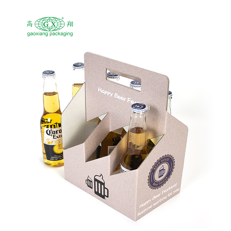 In de fabriek op maat gemaakte bierdraagdoos verpakking zes pack elegante wijnfles whisky verpakkingsdoos