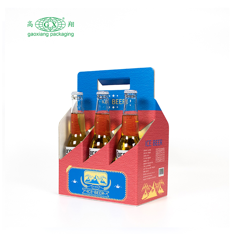 Op maat gemaakte kartonnen kraft wijnfles draagtas golfkartonnen 6-pack bierdoos