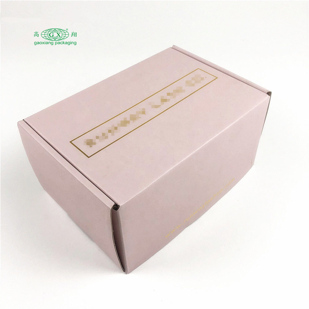 Aangepast logo gekleurd golfpapier roze cosmetische verpakking wimpers mailer verzenddoos gepersonaliseerde dozen