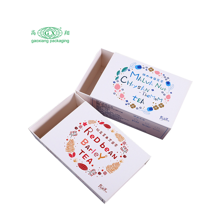 Kartonnen koffie thee drank bedrukking recyclebare thee verpakkingsdozen met op maat gemaakt