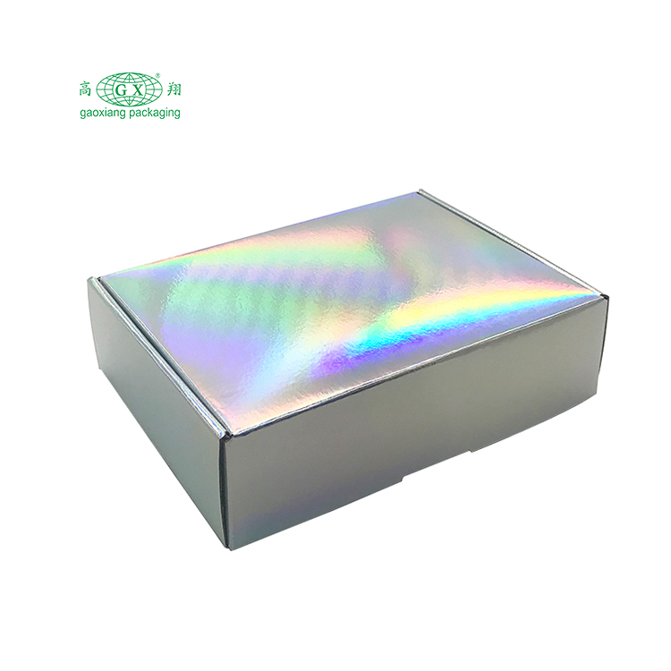 Op maat bedrukt logo kleine kartonnen golfkartonnen verzenddoos opvouwbare verzenddoos holografische verzenddozen
